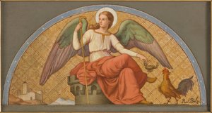 Szkic kościoła św. Józefa: Anioł Łagodności i Czystości - Apoteoza św. Józefa - Anioł Czujności i Wierności autorstwa Jean Paul Etienne Balze