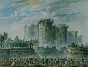 Zniszczenie Bastylii autorstwa Jean-Pierre Houel