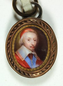 Armand-Jean Du Plessis, kardynał, książę De Richelieu (emalia) autorstwa Jean (school of) Petitot