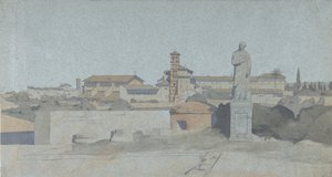 SS. Giovanni e Paolo, widziany z Villa Mattei w Rzymie, .