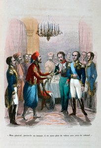 Spotkanie Ibrahima Pachy z pułkownikiem Faudoa, Egipt, 1828 1847 autorstwa Jean Adolphe Beauce