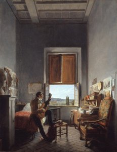 Léon Pallière 1787-1820 w swoim pokoju w Villa Medici, Rzym, 1817.