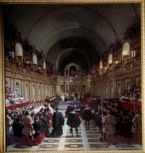Stany Generalne Paryża 27 października 1614 Zgromadzenie odbyło się w Luwrze, przewodniczył mu król Ludwik XIII wraz ze swoją matką Marią de Medicis. Obraz Jeana Alaux (1786-1864), dit le Romain