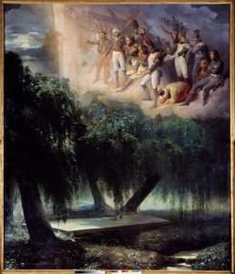 Grób św. Heleny: alegoria pochówku Napoleona. Obraz Jeana Alaux zwany Rzymianinem (1786-1864)