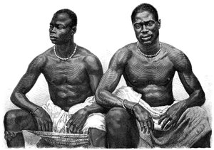 Dwóch mężczyzn z Assinie w Gwinei, ok. 1860-1920.