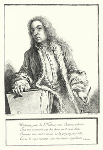Autoportret francuskiego artysty Antoine Watteau (grafika) autorstwa Jean Antoine (after) Watteau