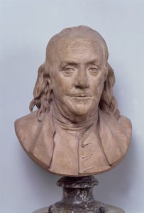 Popiersie Benjamina Franklina (1706-90) 1778 (terakota) (patrz także 102249)