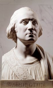 Marmurowe popiersie George Washingtona (1732-1789) Rzeźba Jean Antoine Houdon (1741-1828) 1786 Paryż, Musee du Louvre autorstwa Jean Antoine Houdon