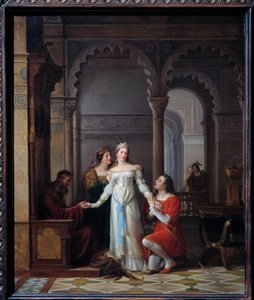 Skóra osła Ilustracja do bajki Charlesa Perraulta (1628-1703) o tym samym imieniu przedstawiająca młodą księżniczkę w pałacu zakochanego w niej ojca. Obraz Jeana Antoine