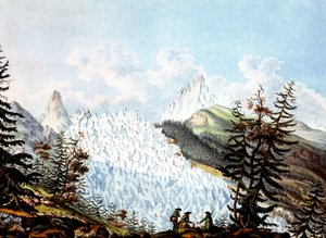 Widok lawiny na Morzu Lodowym, ok. 1800 r. (rycina)