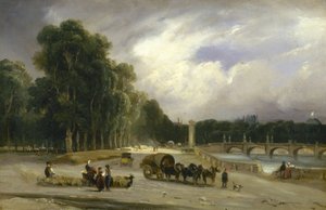 Le Cours-la-Reine, około 1828 (olej) autorstwa Jean Antoine Theodore Gudin