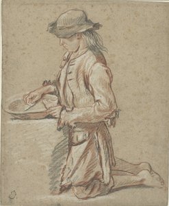 Chłopiec w filcowym kapeluszu na śmietniku autorstwa Jean Antoine Watteau (rejected attribution)