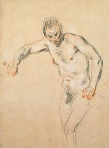 Satyr nalewający wino, ok. 1716 (kreda na papierze)