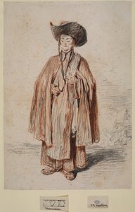 Karmelita, stojący, ok. 1715 r autorstwa Jean Antoine Watteau