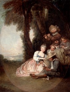 Koncert kampusowy, 1715 autorstwa Jean Antoine Watteau
