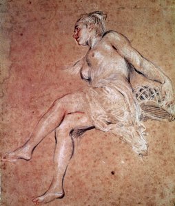 Flora Alegoria lata. Krew i czarny ołówek Jean Antoine Watteau autorstwa Jean Antoine Watteau