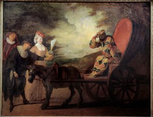Arlekin (Arlecchino) cesarz księżyca. Obraz Jeana Antoine