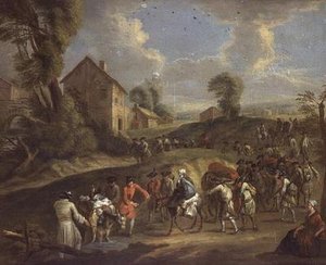 Piechota w Marszu autorstwa Jean Antoine Watteau