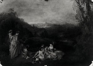 Pokojowa miłość, ok. 1718-19 (zob. też 418315) autorstwa Jean Antoine Watteau