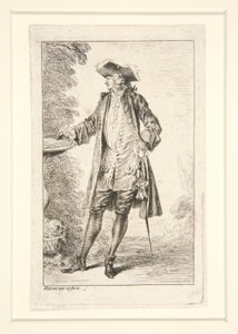 Talerz z serii Figures de mode (Figurki mody) autorstwa Jean Antoine Watteau