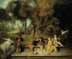 Przyjemności Miłości, ca. 1718-1719 autorstwa Jean Antoine Watteau