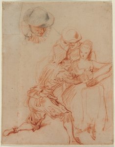 Studium dla „Romansa” autorstwa Jean Antoine Watteau