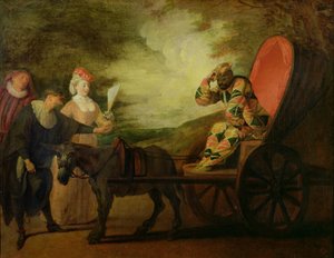 Arlekin, Cesarz Księżyca, ok. 1712 r. autorstwa Jean Antoine Watteau
