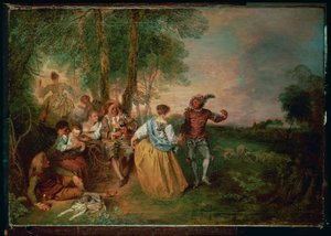 Pasterze (obraz na drewnie) autorstwa Jean Antoine Watteau