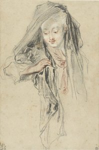 Kobieta z welonem autorstwa Jean Antoine Watteau
