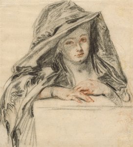 Kobieta w czerni, ok. 1719 autorstwa Jean Antoine Watteau