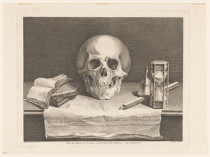 Martwa natura z symbolami vanitas autorstwa Jean Aubert