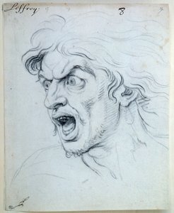 Wyrażanie namiętności duszy; Straszliwy. Rysunek Jean Audran (1667-1756)