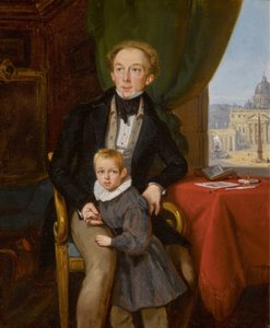 Portret hrabiego Piotra Iwanowicza Meszczerskiego 1802-1876 z synem Nikołajem, 1935. autorstwa Jean Auguste Bard