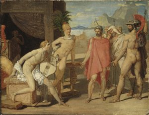 Achilles odbiera w swoim namiocie wysłanników Agamemnona, 1801 autorstwa Jean Auguste Dominique Ingres