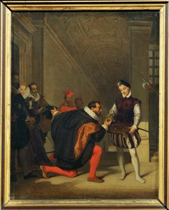 Mówi się, że Don Pedro de Tolede, hiszpański ambasador, spotkał stronnika niosącego miecz Henryka IV w ... autorstwa Jean Auguste Dominique Ingres