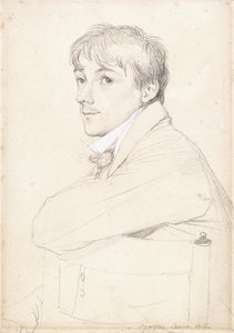 Jean-Louis Provost, siedzący i opierając lewe ramię na oparciu krzesła, 1813 autorstwa Jean Auguste Dominique Ingres