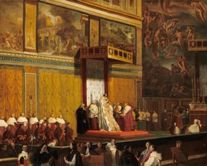 Papież Pius VII w Kaplicy Sykstyńskiej, 1814 autorstwa Jean Auguste Dominique Ingres
