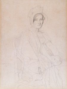 Portret Marii Marcoz, późniejszej wicehrabiny Senonnes de Senonnes, 1813 (grafitowy ołówek na tkanym papierze) autorstwa Jean Auguste Dominique Ingres