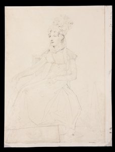 Portret królowej Karoliny Murat (ołówek na papierze) autorstwa Jean Auguste Dominique Ingres