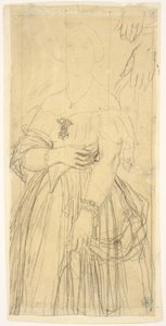 Studium sukni i dłoni Madame Moitessier autorstwa Jean Auguste Dominique Ingres
