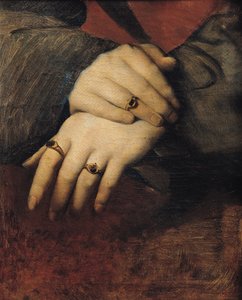 Studium rąk kobiety według portretu Maddaleny Doni autorstwa Raphaela autorstwa Jean Auguste Dominique Ingres