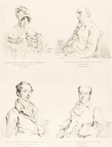 Sylvester (Douglas) Lord Glenbervie; Katherine Anne (Północ) Glenbervie; Frederic (Północny) hrabia Guilford; Frederic Sylvester Douglas autorstwa Jean Auguste Dominique Ingres