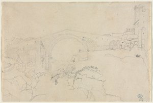 Ponte dellAbbadia w Vulci, pierwsza połowa XIX wieku. autorstwa Jean Auguste Dominique Ingres