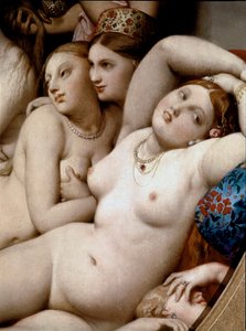Łaźnia turecka, detal (olej na drewnie autorstwa Jean Auguste Dominique Ingres