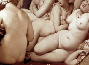 Łaźnia turecka, detal (1862 , olej na drewnie) autorstwa Jean Auguste Dominique Ingres