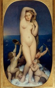 Venus Anadyomene Obraz Jeana Auguste Dominique Ingres (1780-1867) XIX-wieczne słońce. 1,6x0,9 m Chantilly, musee Conde - Venus Anadyomene. Obraz Jeana Auguste Dominique Ingres (1780-1867) autorstwa Jean Auguste Dominique Ingres