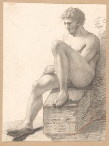 Siedzący mężczyzna nago, widok z przodu (2. nagroda 1808)