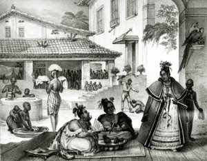 Wnętrze domu w Cigganos, z "Voyage Pictoresque et Historique au Bresil