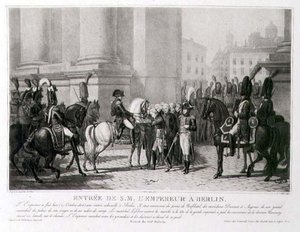 Wejście Napoleona do Berlina w październiku 1806, rytowane przez Louisa Jeana Allaisa (1762-1833) (lito)