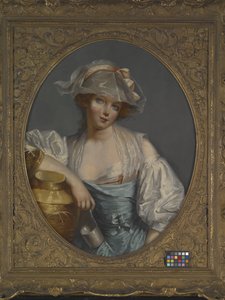 Młoda pokojówka (olej na płótnie) autorstwa Jean Baptiste (school of) Greuze